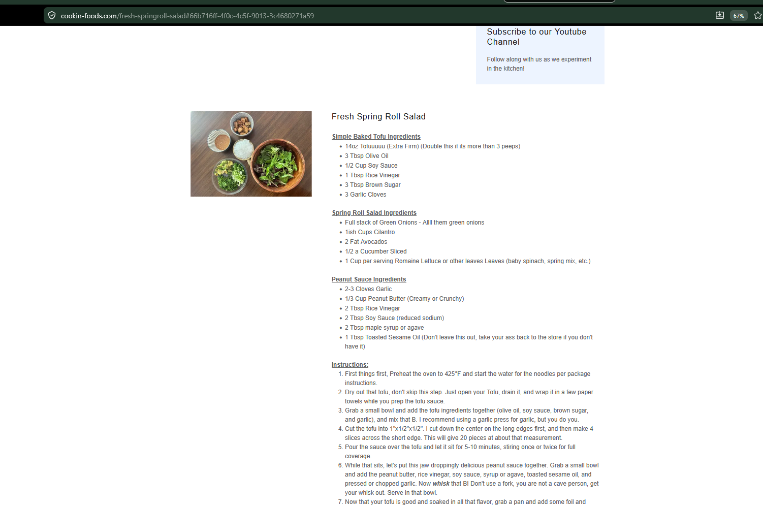 Fresh Spring Roll Salad