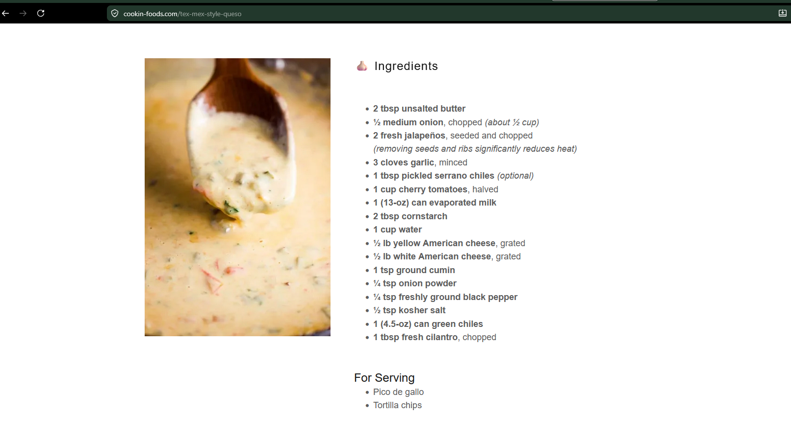 Tex-Mex Style Queso